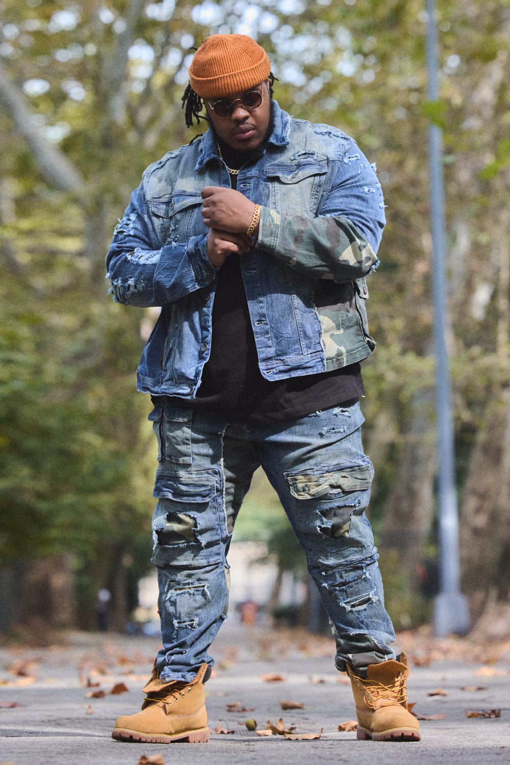 Big Men's Devotion Denim Trucker Jacket (Woodland)