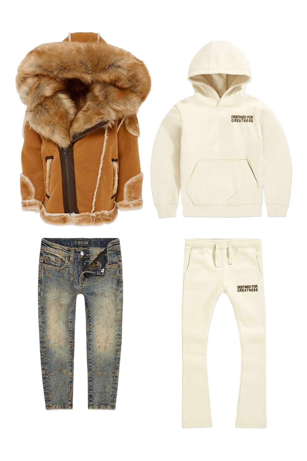 JC Kids Kids Fleece Shearling Denim 4 Pack #3 2