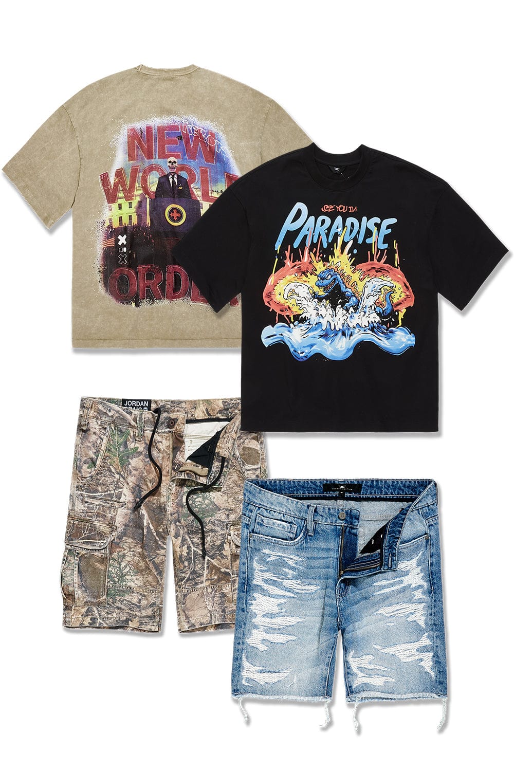 Jordan Craig Graphic Tee & Short Bundle #3 TOP: SMALL | BOTTOM : 30
