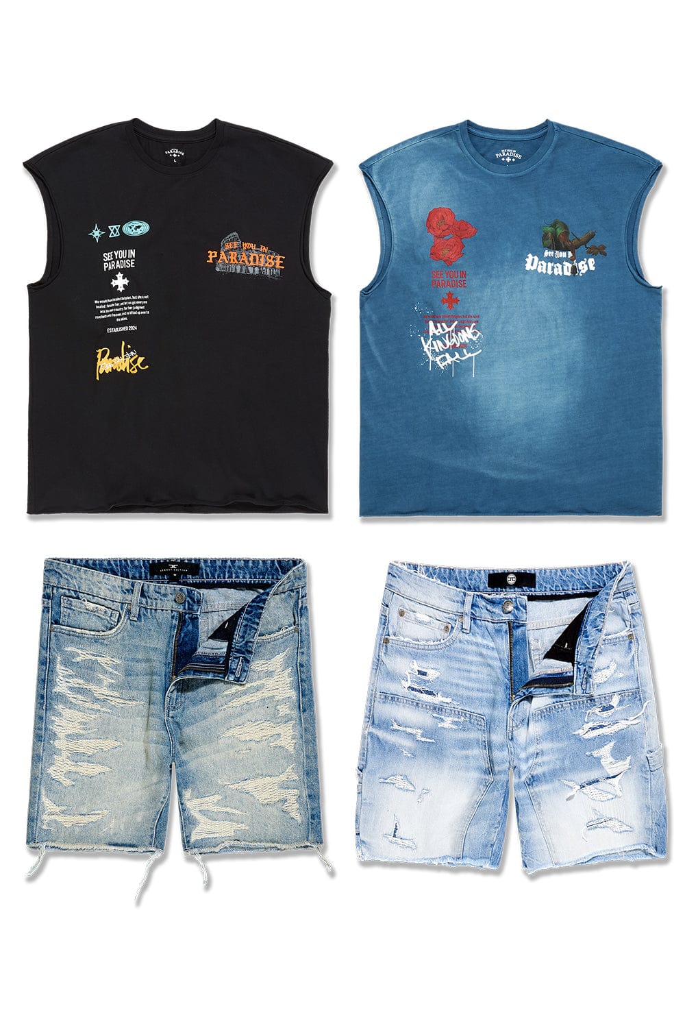 Jordan Craig Graphic Tee & Short Bundle #4 TOP: SMALL | BOTTOM : 30