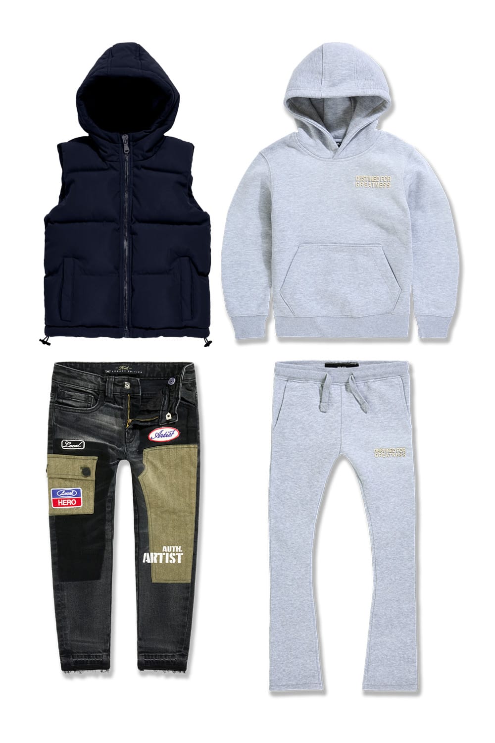 JC Kids Kids DFG Outerwear & Denim 4 Pack (Heather Grey) 2