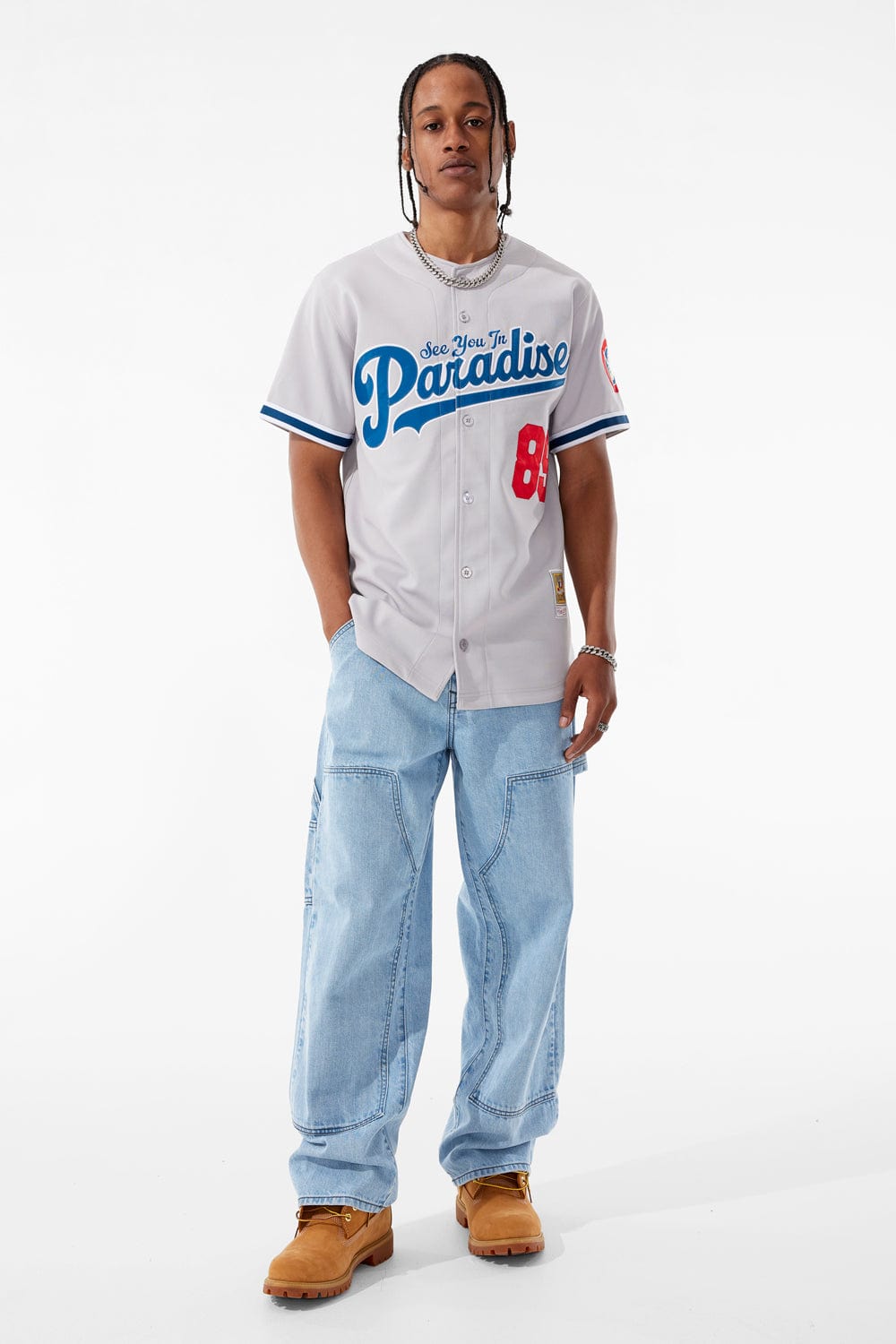 Wide Leg Fit - Craftsman Denim (Ice Blue) - Brian Collection
