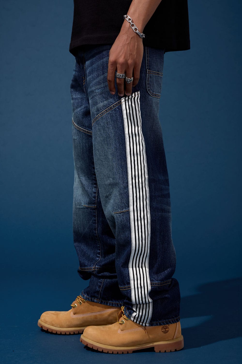 Jordan Craig Wide Leg Fit - Proper Striped Denim - Brian Collection