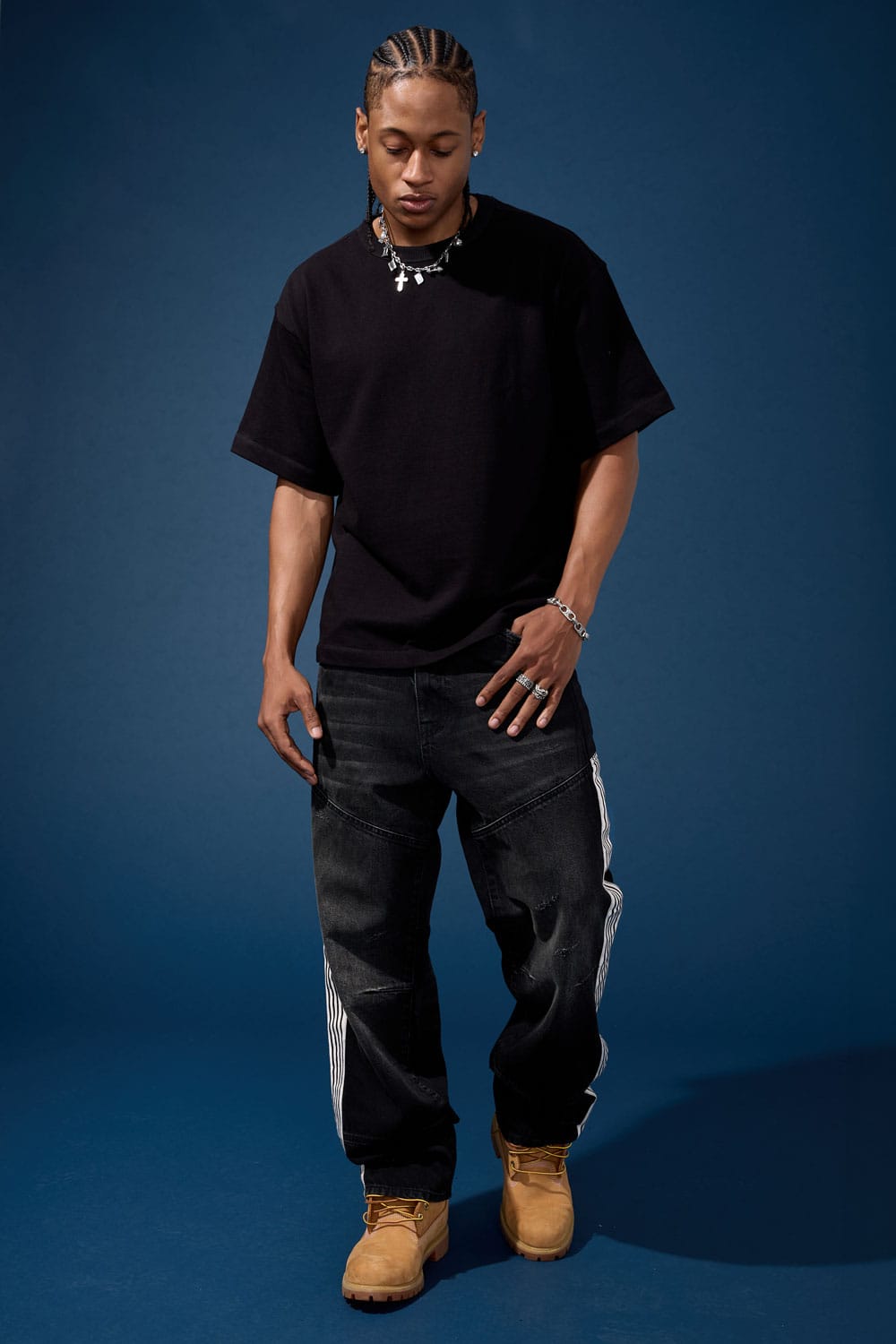 Jordan Craig Wide Leg Fit - Proper Striped Denim - Brian Collection
