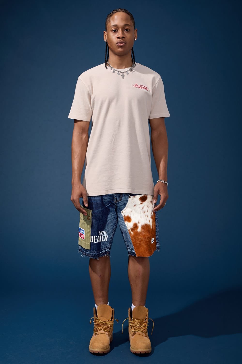Jordan Craig OG - Bronco Patchwork Denim Shorts