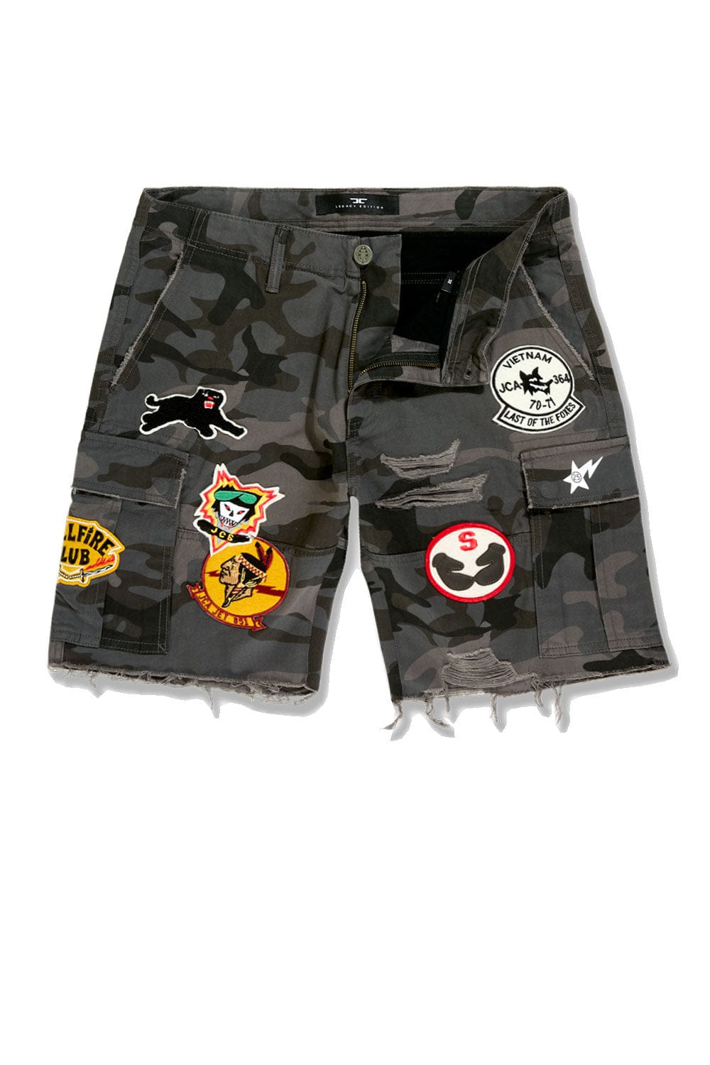 JC Big Men Big Men's War Angel Cargo Shorts Black Camo / 46