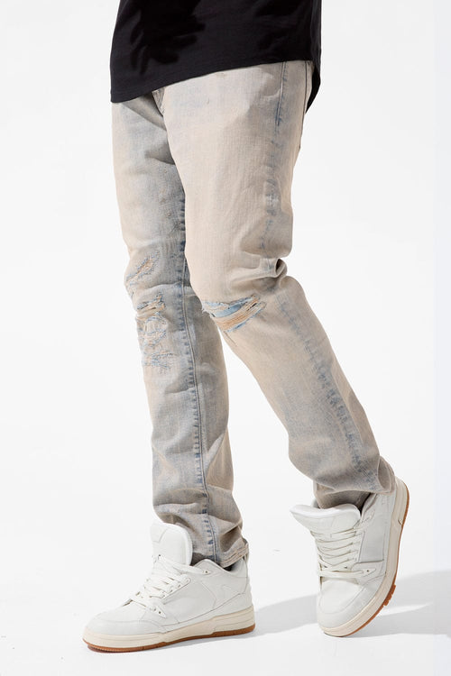 Straight Fit - Dune Denim (Cream Wash) - Collins Collection
