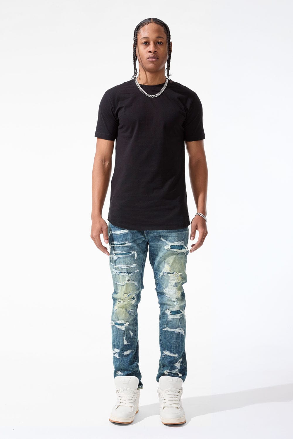 Straight Fit - Black Widow Denim (Azure Gold) - Collins Collection