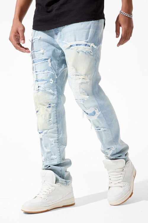 Straight Fit - Black Widow Denim (Sea Ice) - Collins Collection