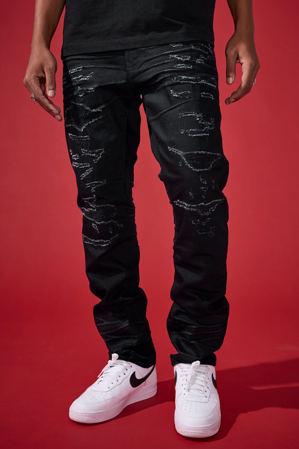 Jordan Craig Straight Fit - Dyckman Denim (Polished Black) - Collins Collection