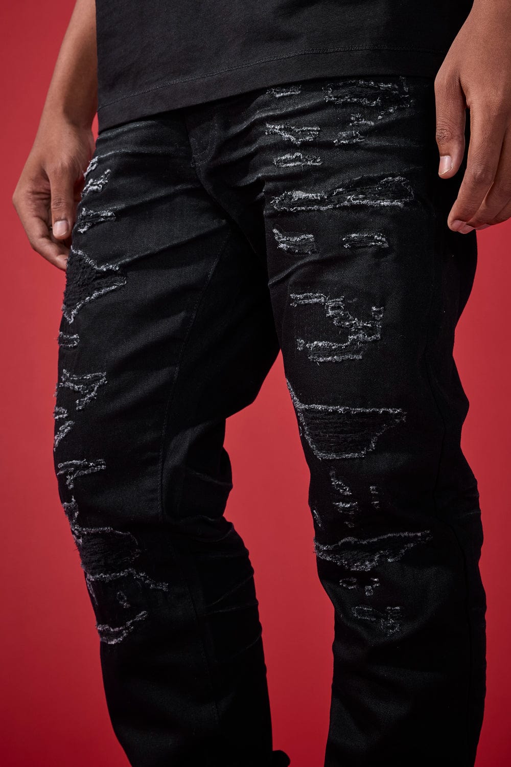 Straight Fit - Dyckman Denim (Polished Black) - Collins Collection