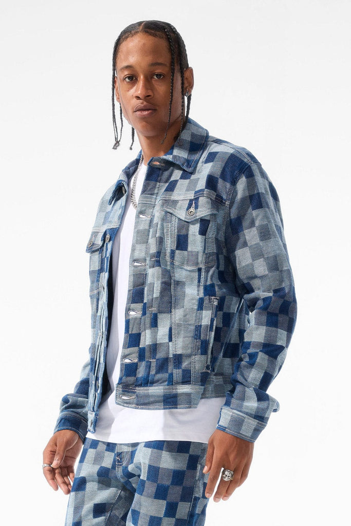 Jordan Craig Illusion Denim Trucker Jacket (Aged Wash)