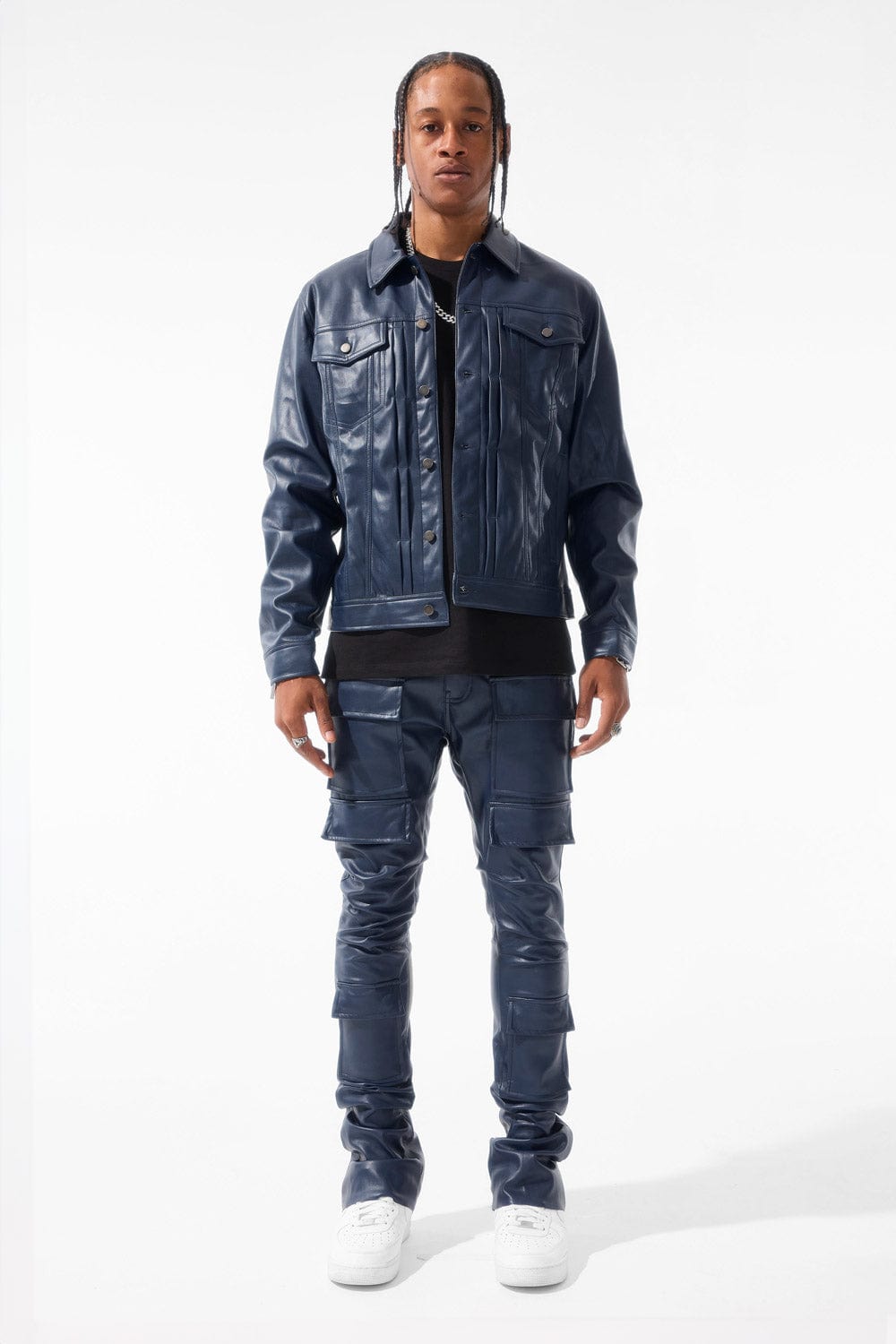 Jordan Craig Thriller Trucker Jacket (Midnight Blue)