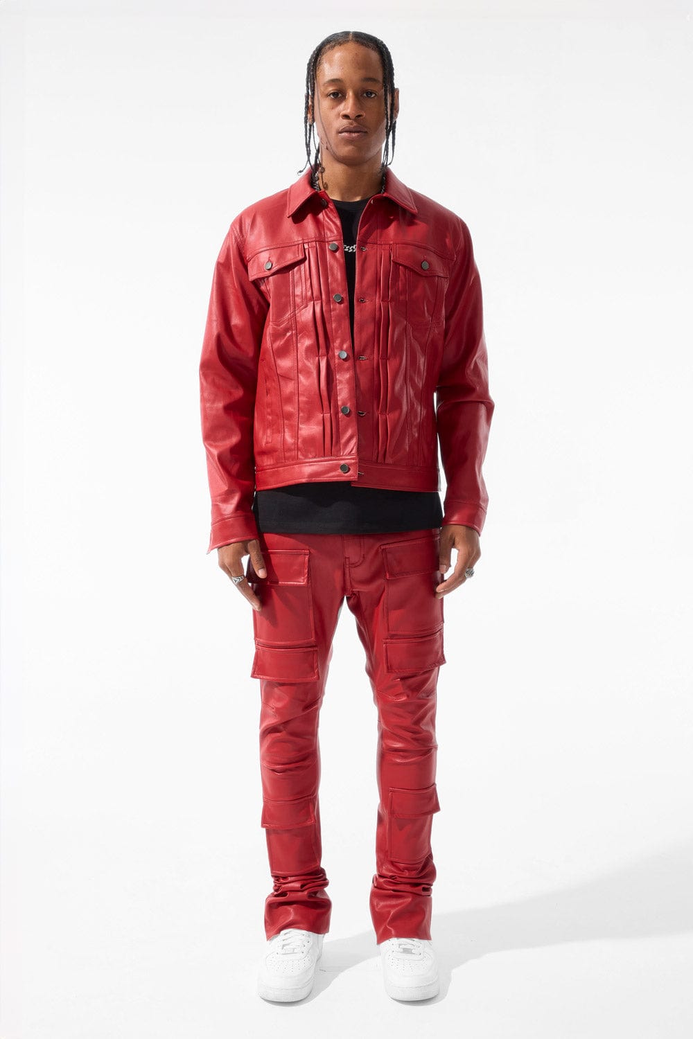 Jordan Craig Thriller Trucker Jacket (Red)