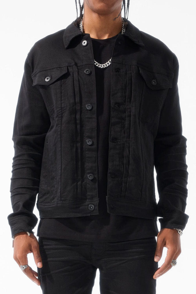 Jordan Craig Obsidian Denim Trucker Jacket (Black) Black / S