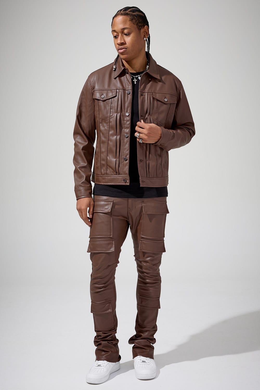 Jordan Craig Thriller Trucker Jacket (Brown)