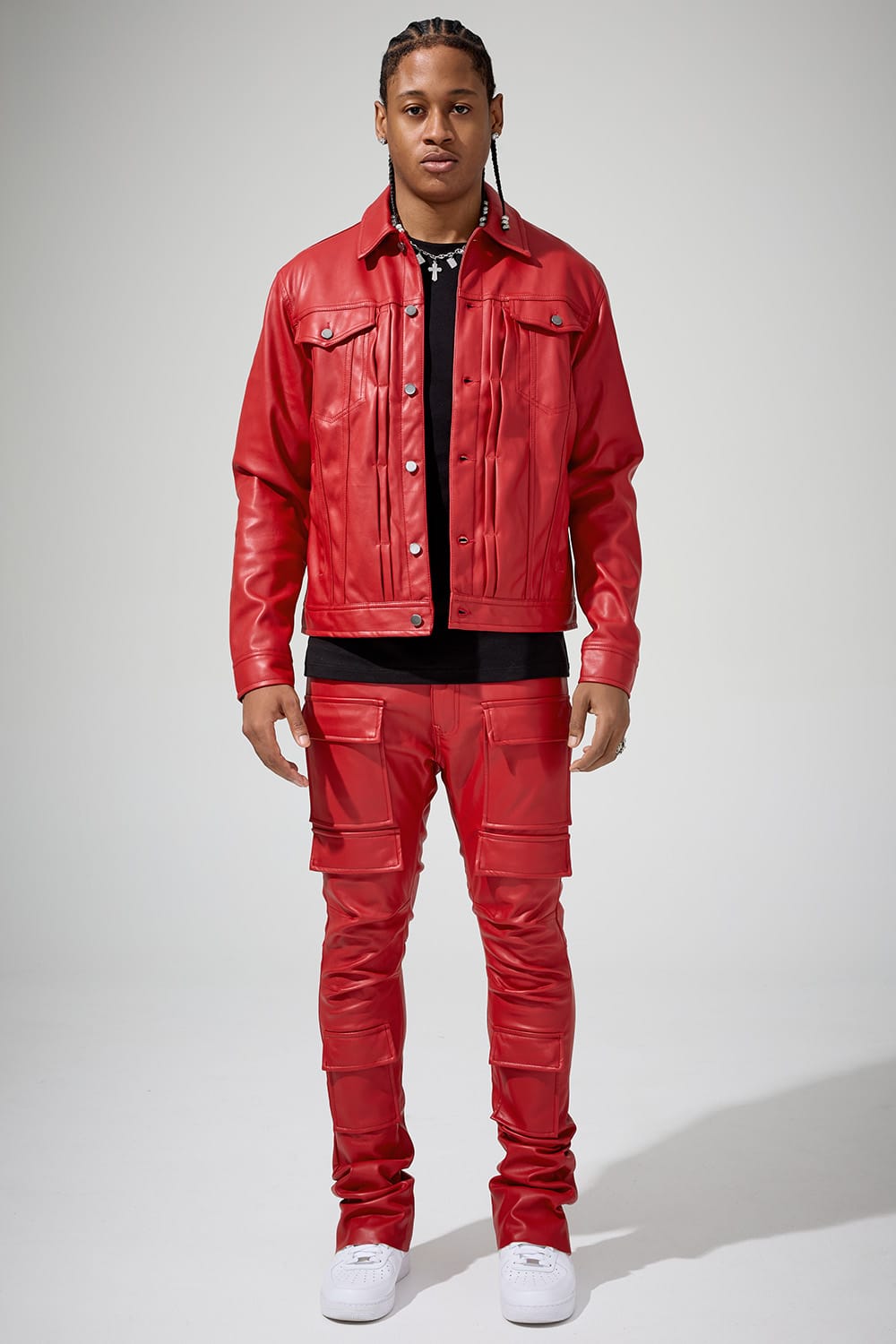 Jordan Craig Thriller Trucker Jacket (Red)