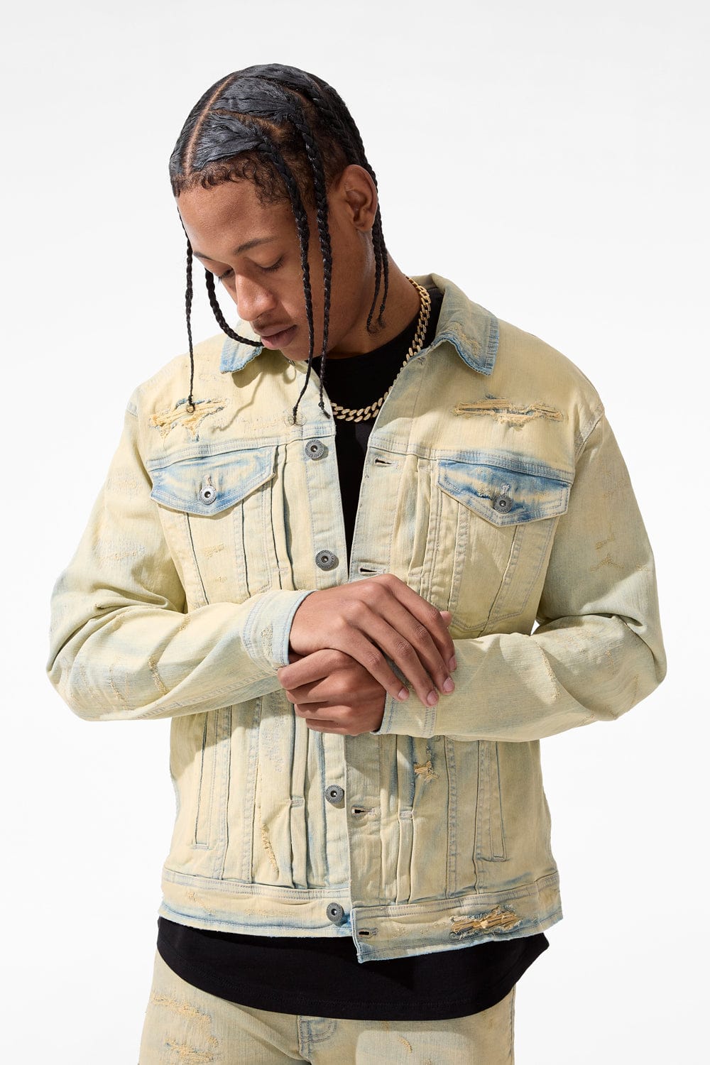 Jordan Craig Hudson Denim Trucker Jacket Champagne / S