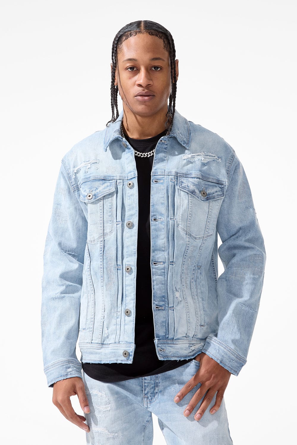 Jordan Craig Hudson Denim Trucker Jacket Lightning Blue / S