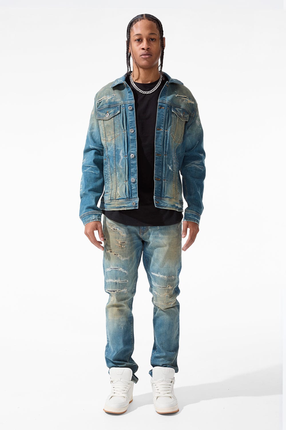 大人気日本未発売JORDAN CRAIG デニムジャケットXL ストリート Hudson Denim (Azure)