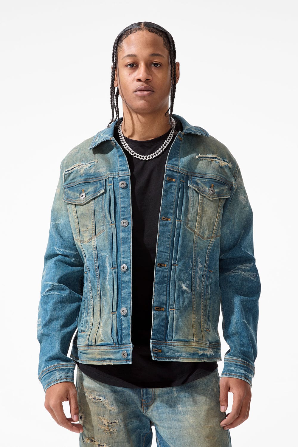 Jordan Craig Hudson Denim Trucker Jacket Mesa Wash / S