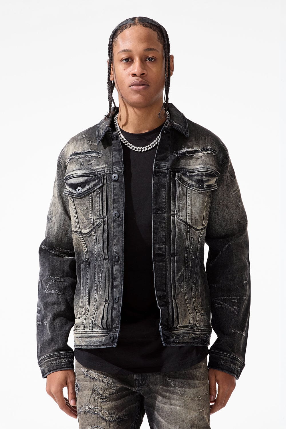 Jordan Craig Hudson Denim Trucker Jacket Nature Black / S