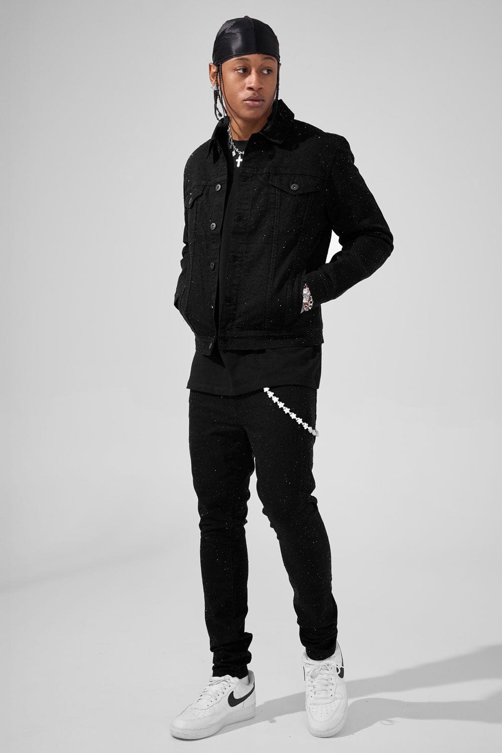 Jordan Craig Magic City Denim Trucker Jacket (Jet Black)