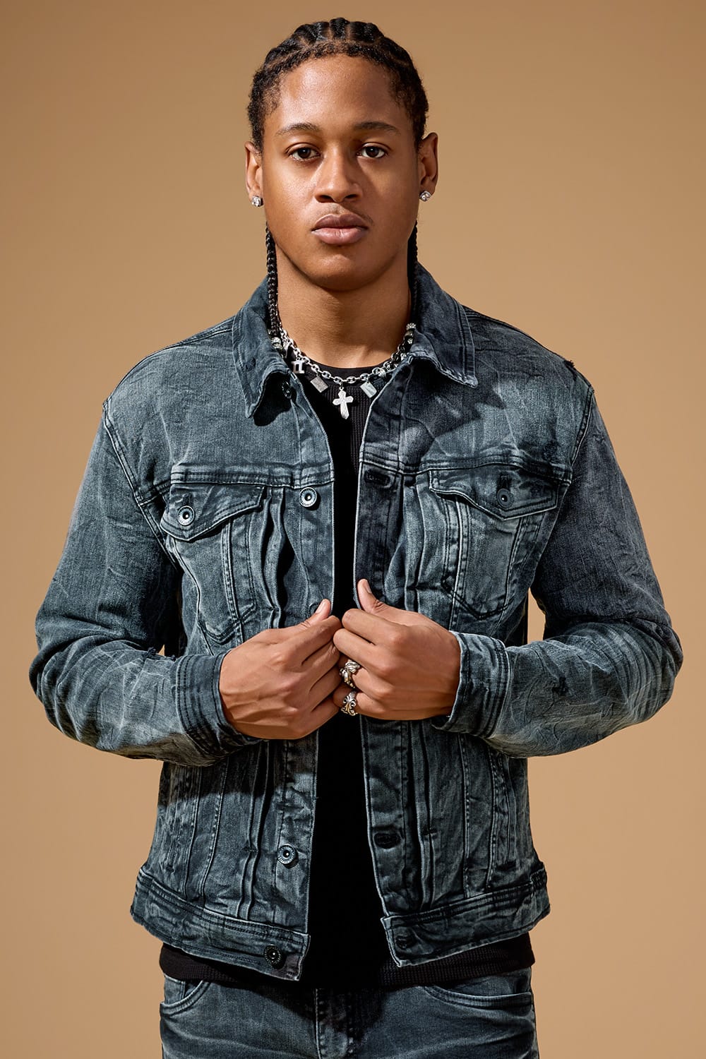 Jordan Craig Foundry Denim Trucker Jacket Dark Vintage / S