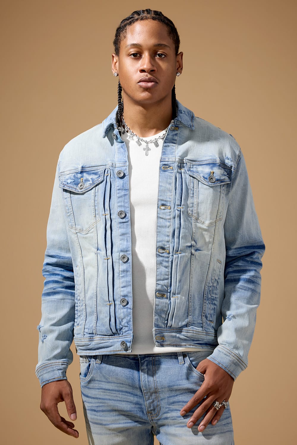 Jordan Craig Foundry Denim Trucker Jacket Iced Lager / S