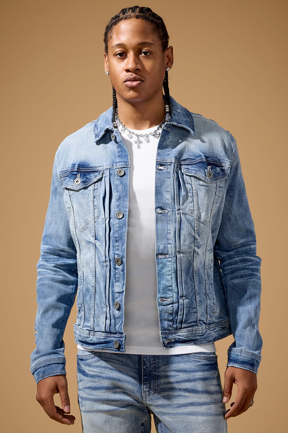 Jordan Craig Foundry Denim Trucker Jacket River Blue / S
