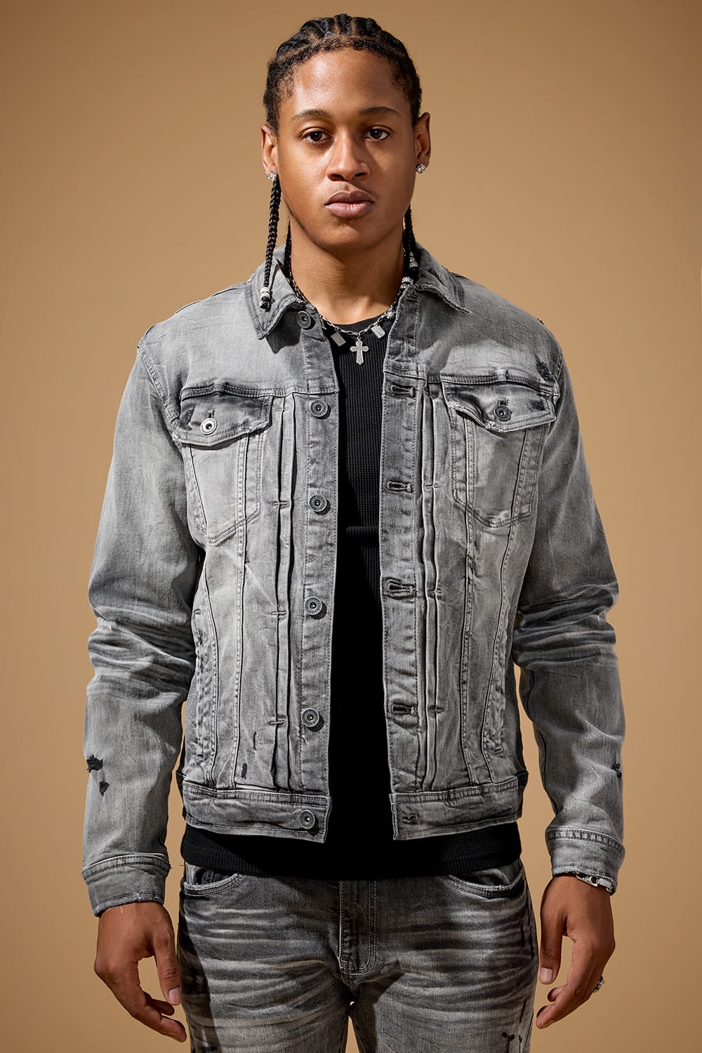 Jordan Craig Foundry Denim Trucker Jacket Smoked Grey / S