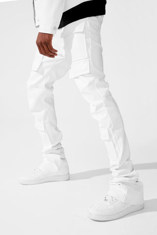 Ross Stacked - Thriller Cargo Pants (White)