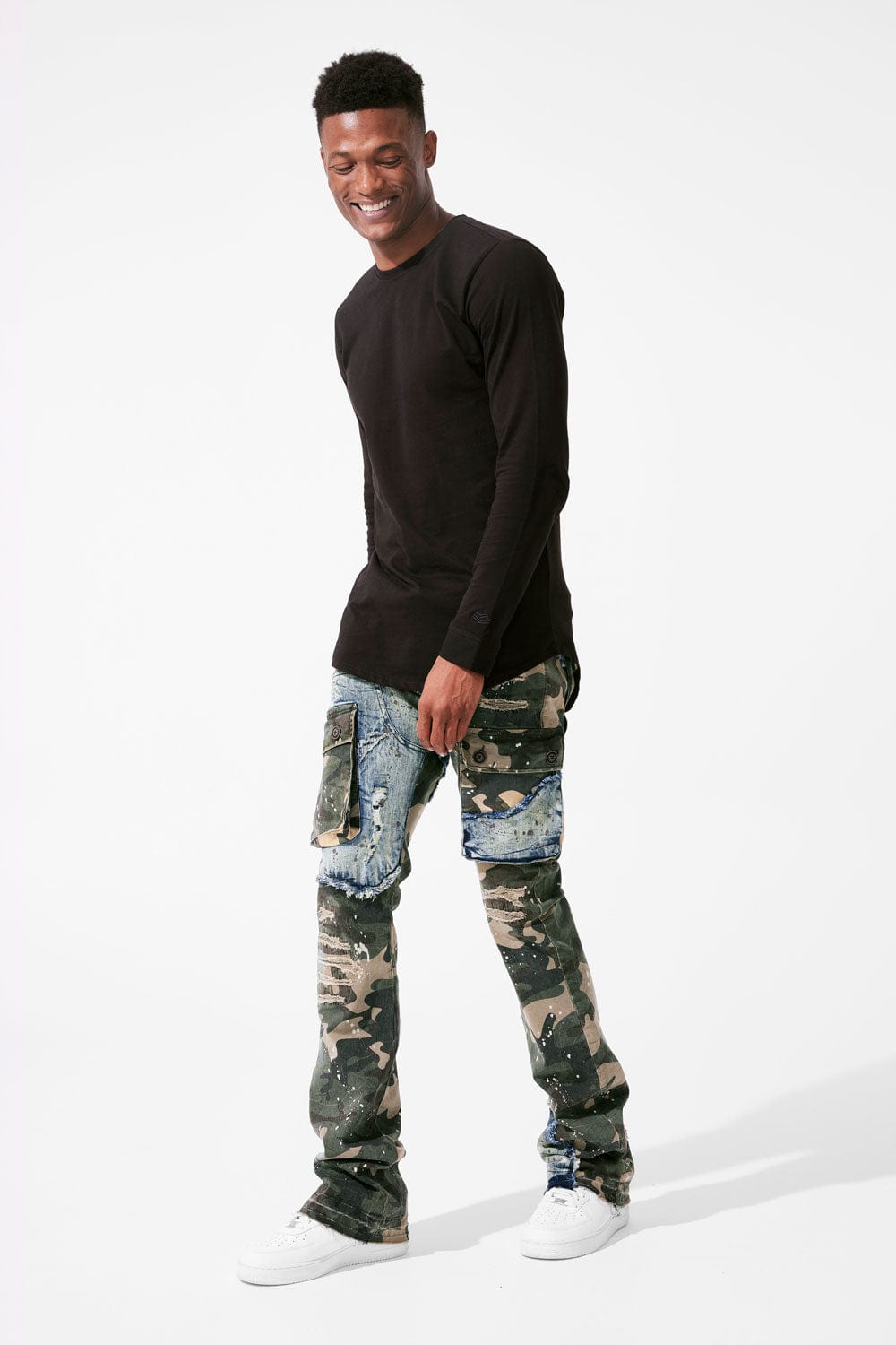 Fashion woodland cargo jeans