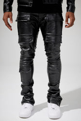 Skinny Stacked Fit - Thriller Cargo Pants (Black) - Ross Stacked Collection