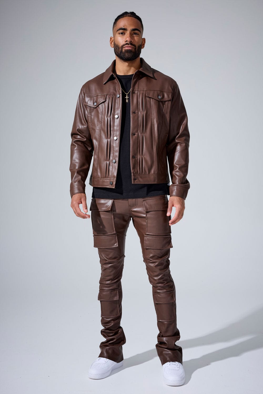 Jordan Craig Thriller Trucker Jacket (Brown)
