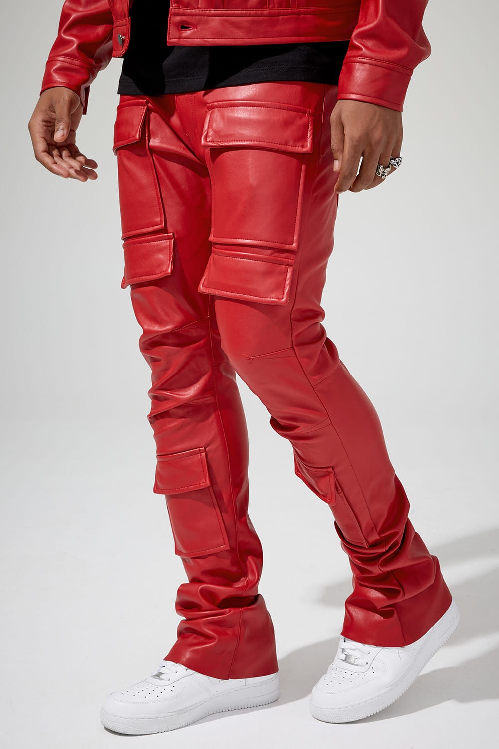 Jordan Craig Skinny Stacked Fit - Thriller Cargo Pants (Red) - Ross Stacked Collection