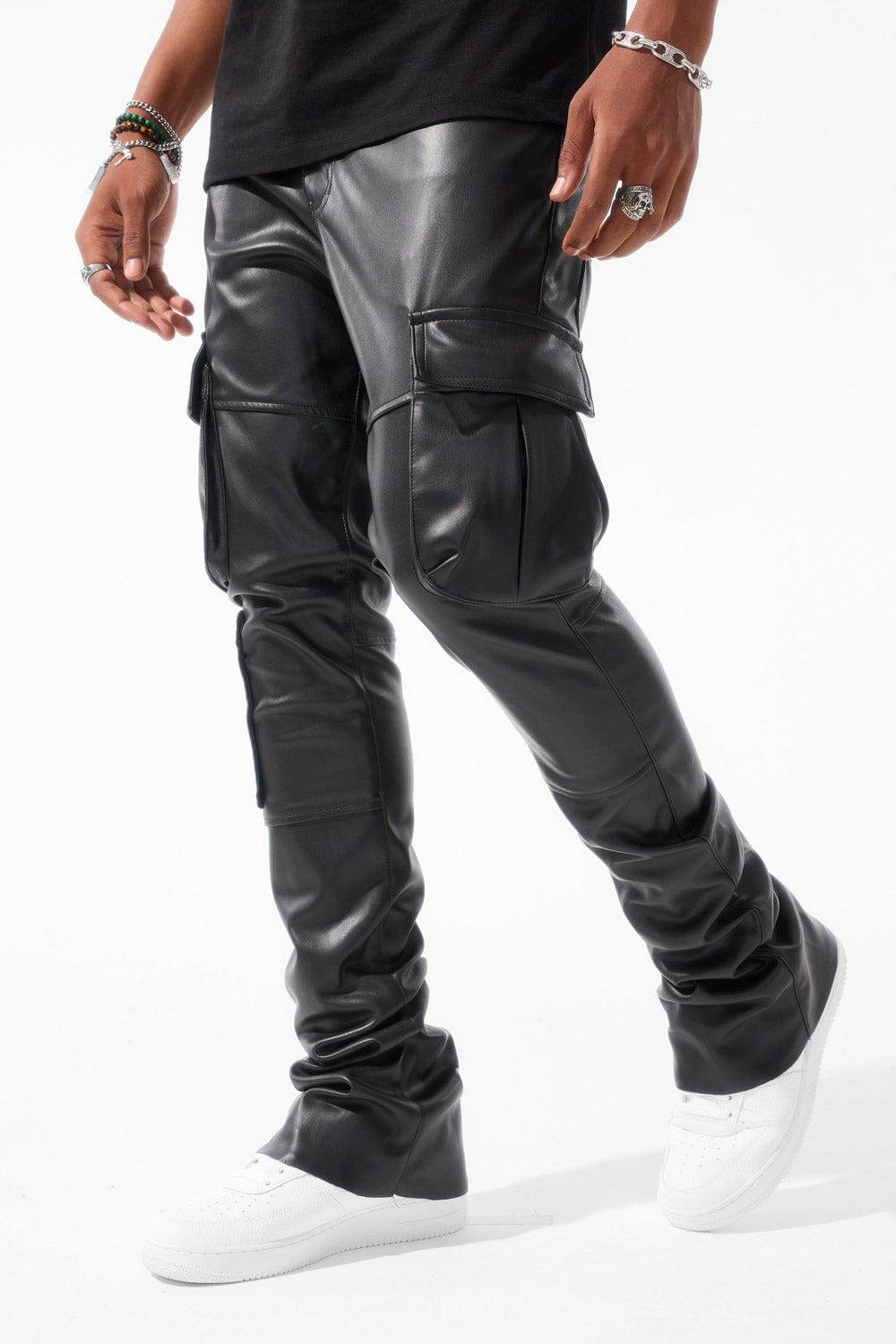 Jordan Craig Ross Stacked - Billie Jean Cargo Pants (Black) 28 / Black