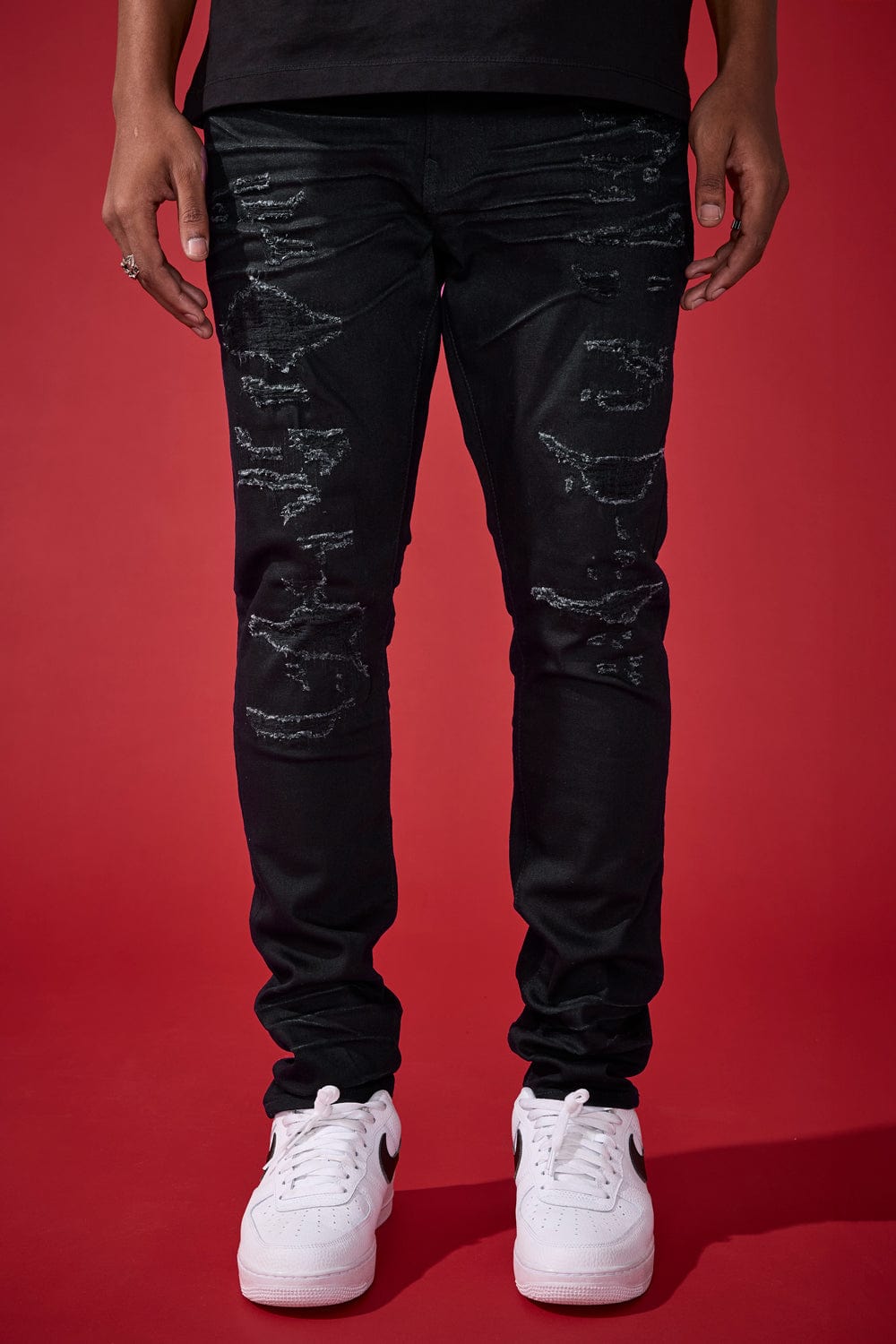 Jordan Craig Slim Taper Fit - Dyckman Denim (Polished Black) - Sean Collection