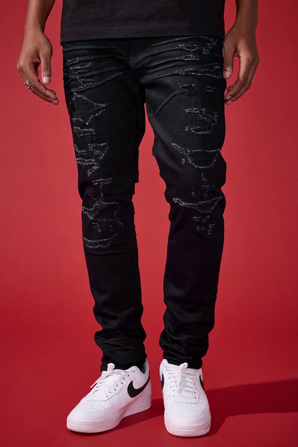 Jordan Craig Slim Taper Fit - Dyckman Denim (Polished Black) - Sean Collection 30/30 / Polished Black
