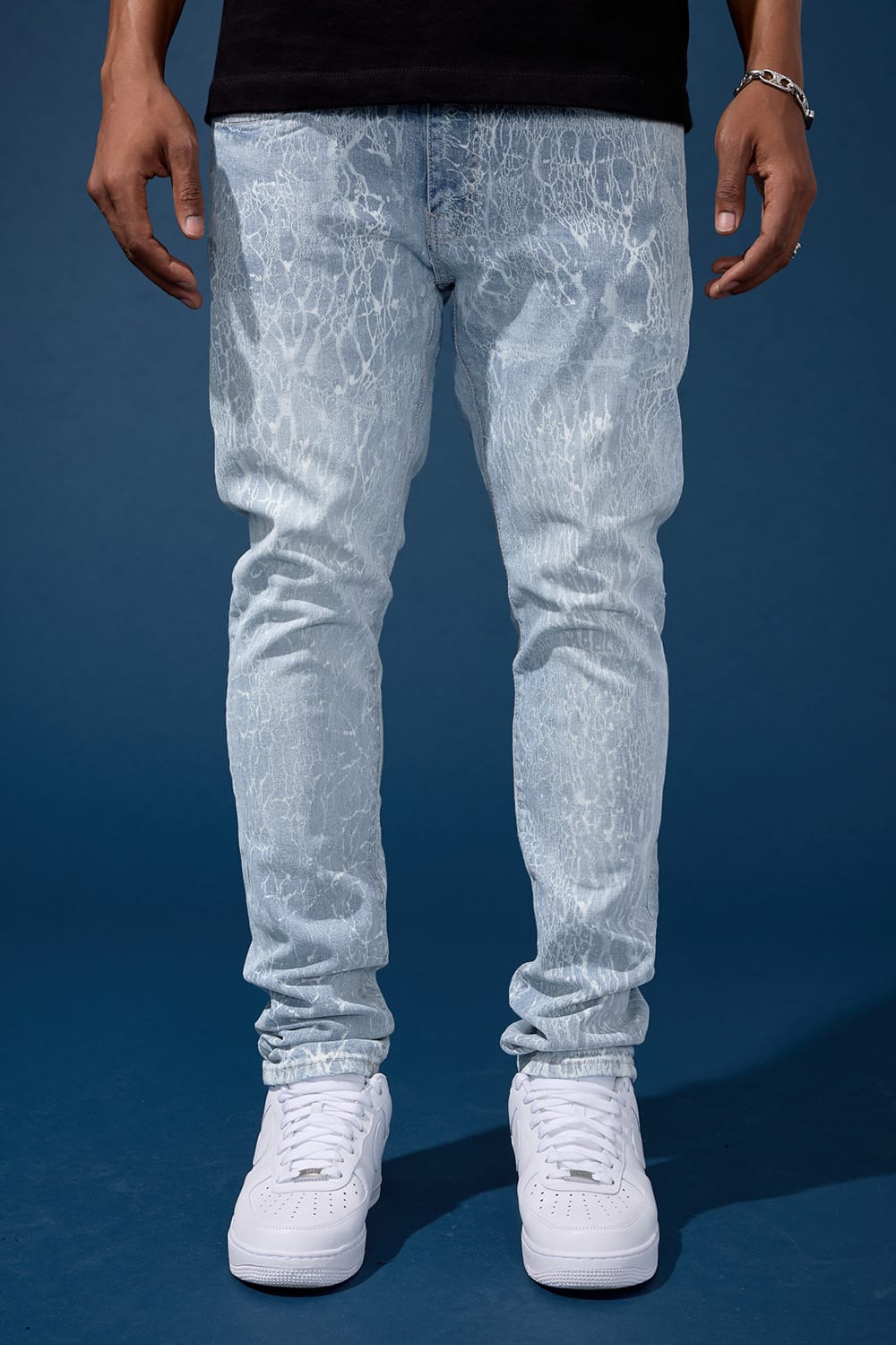 Jordan Craig Slim Taper Fit - Cracked Denim (Ice Blue) - Sean Denim