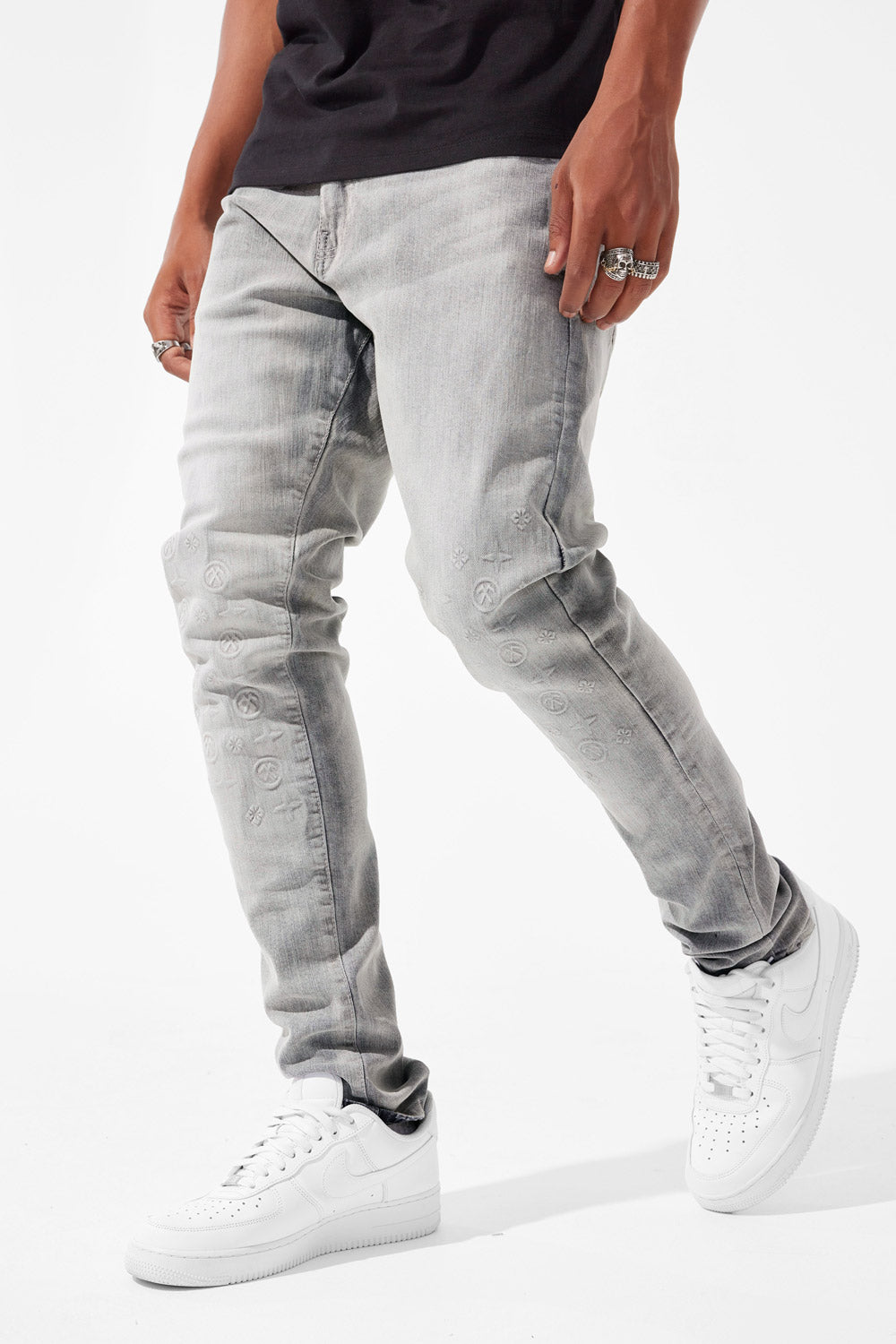 Sean Monogram Denim Cement Wash 44 32 Jordan Craig