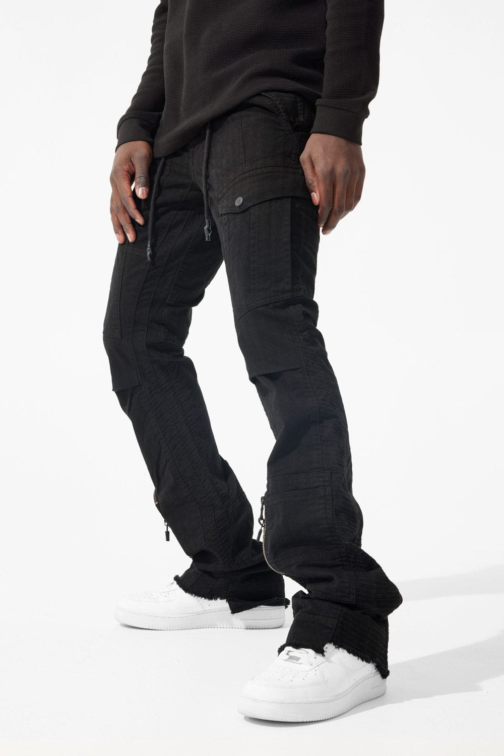 Jordan Craig Martin Stacked - Aviation Cargo Pants (Black) 30 / Black