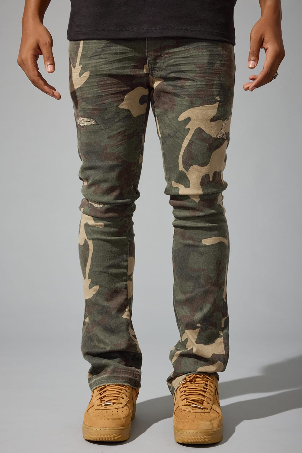 Jordan Craig Super Skinny Stacked - Deployment Twill Pants - Martin Stacked Collection Woodland / 28