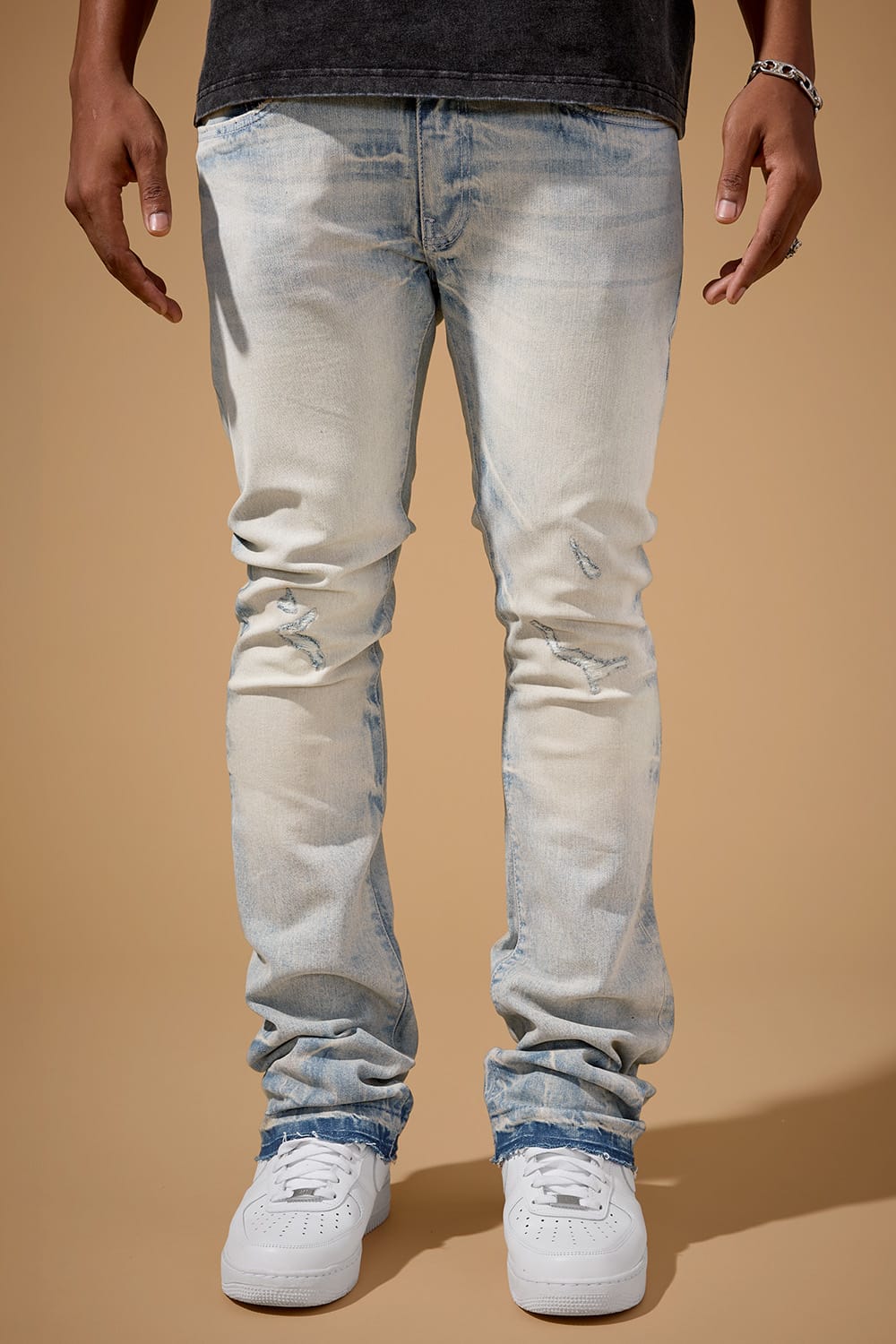 Jordan Craig Super Skinny Stacked - Cayuga Denim - Martin Stacked Collection Cream Wash / 28