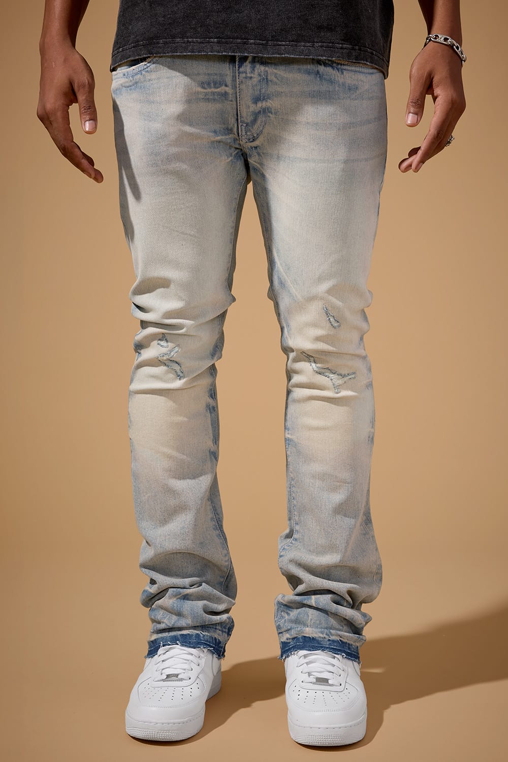 Jordan Craig Super Skinny Stacked - Cayuga Denim - Martin Stacked Collection Cream Wash / 28
