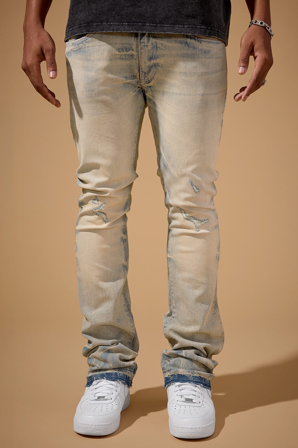 Jordan Craig Super Skinny Stacked - Cayuga Denim - Martin Stacked Collection Cream Wash / 28