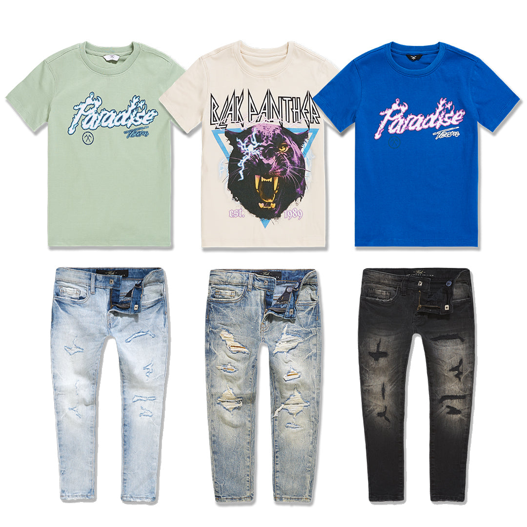 Jordan Craig Kids 3x3 Graphic Tee & Denim Bundle 2