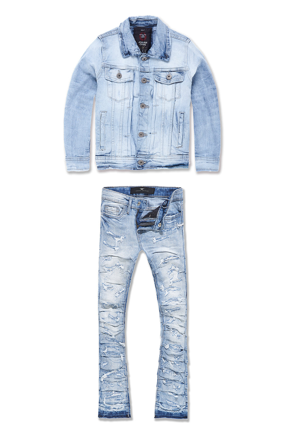 Jordan Craig Kids Bayside Ripple Stacked Denim Set (Sky Blue) 2