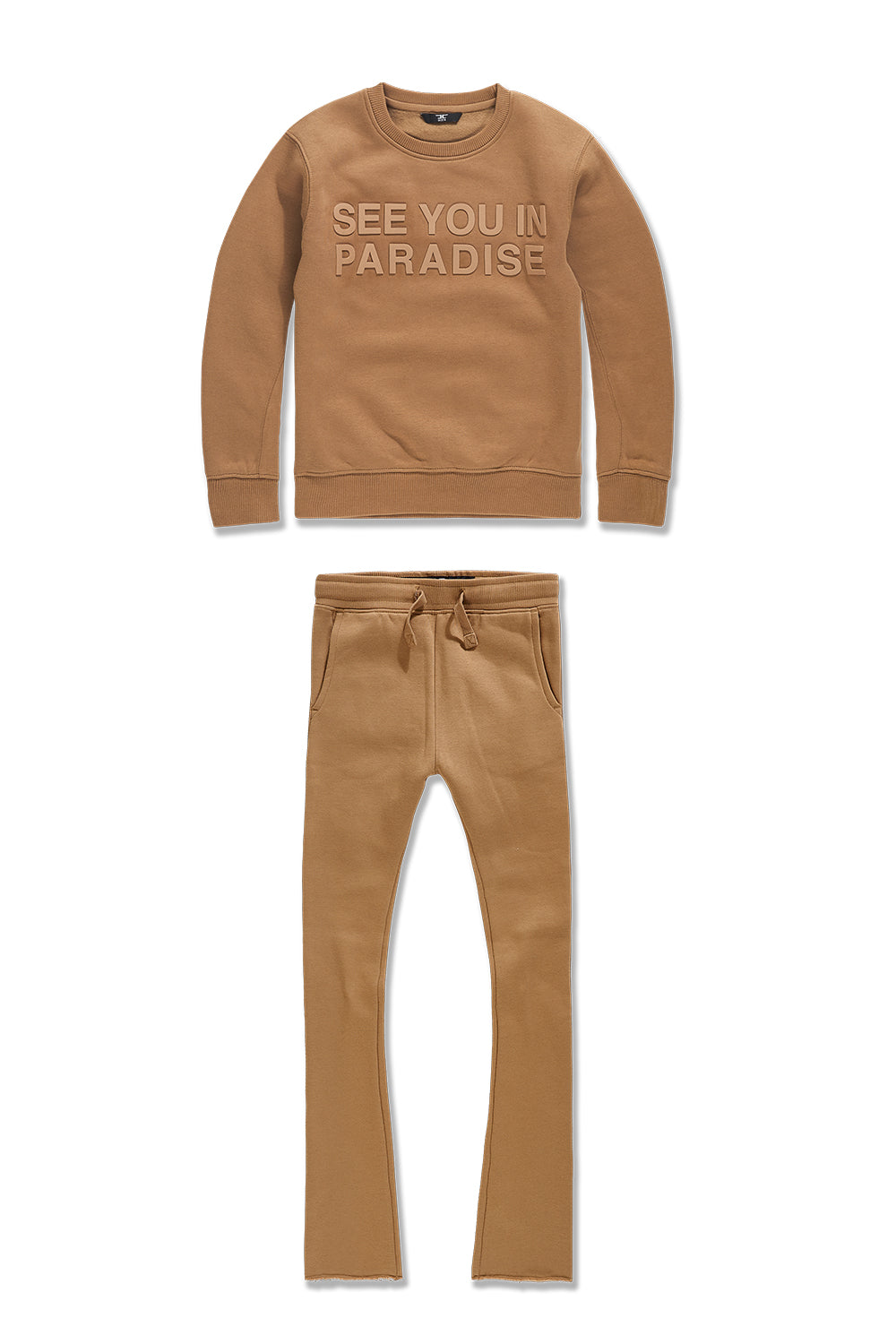 Kids Crewneck Stacked Fleece Bundle (Mocha)