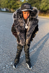 Kids El Jefe Shearling Moto Jacket (Black)